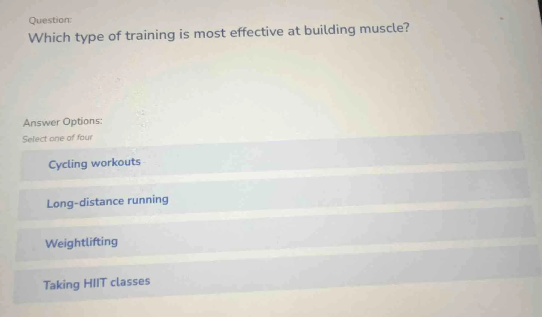 question: which type of training is most effective at building muscle? …