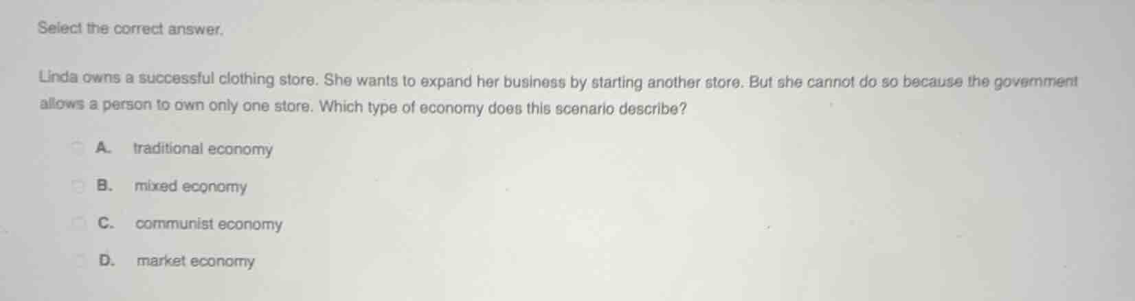 select the correct answer. linda owns a successful clothing store. she …