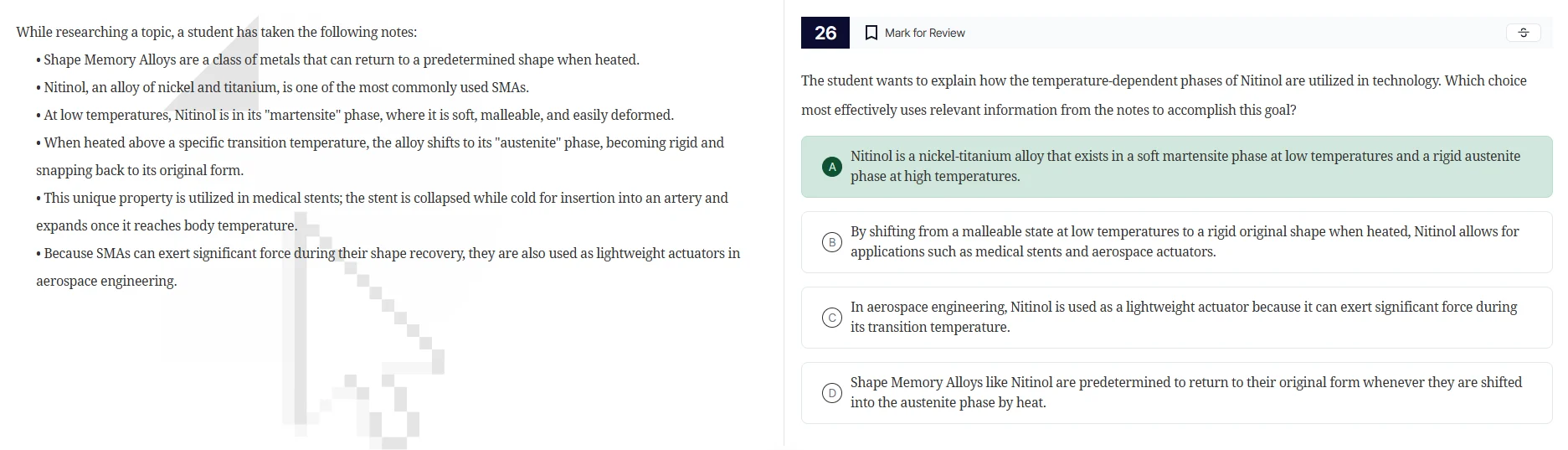 while researching a topic, a student has taken the following notes: - s…