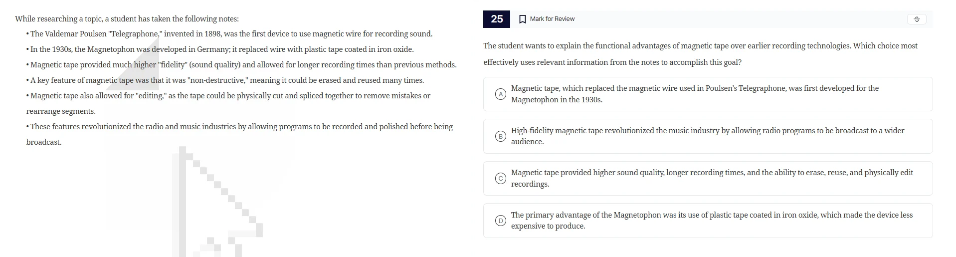 while researching a topic, a student has taken the following notes: • t…