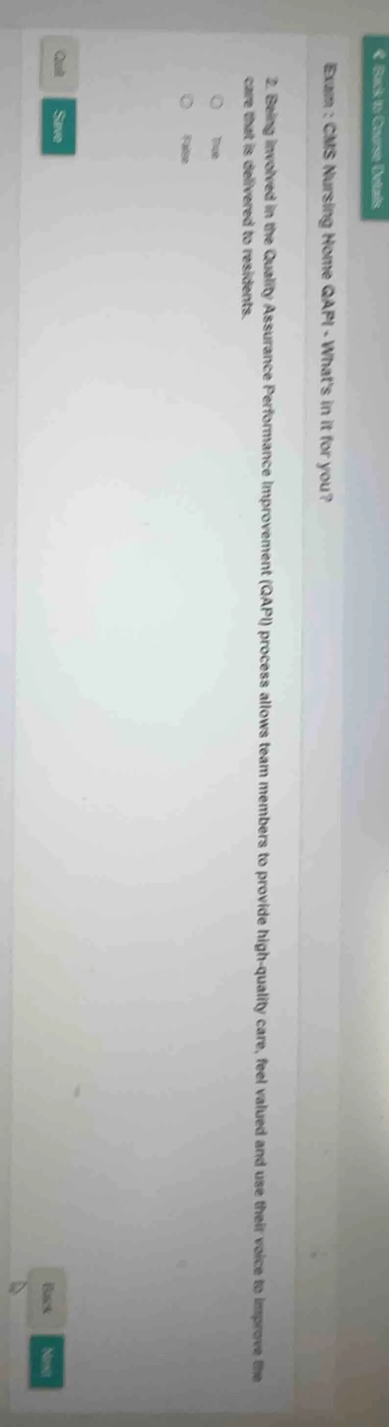 exam : cms nursing home qapi - whats in it for you? 2. being involved i…