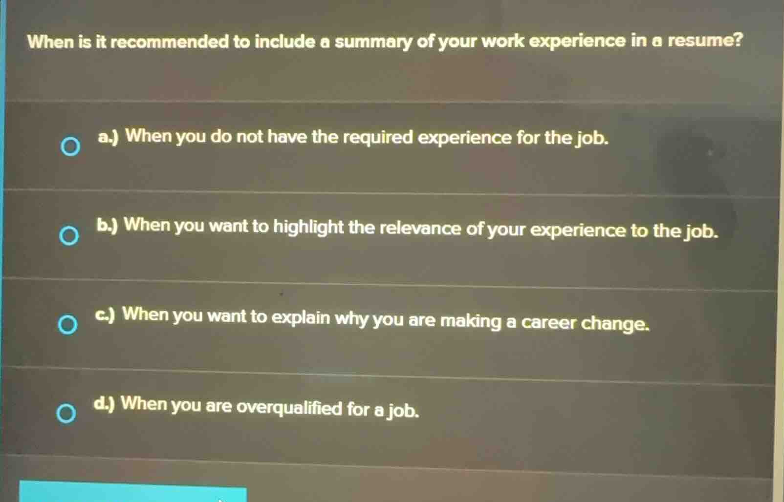 when is it recommended to include a summary of your work experience in …