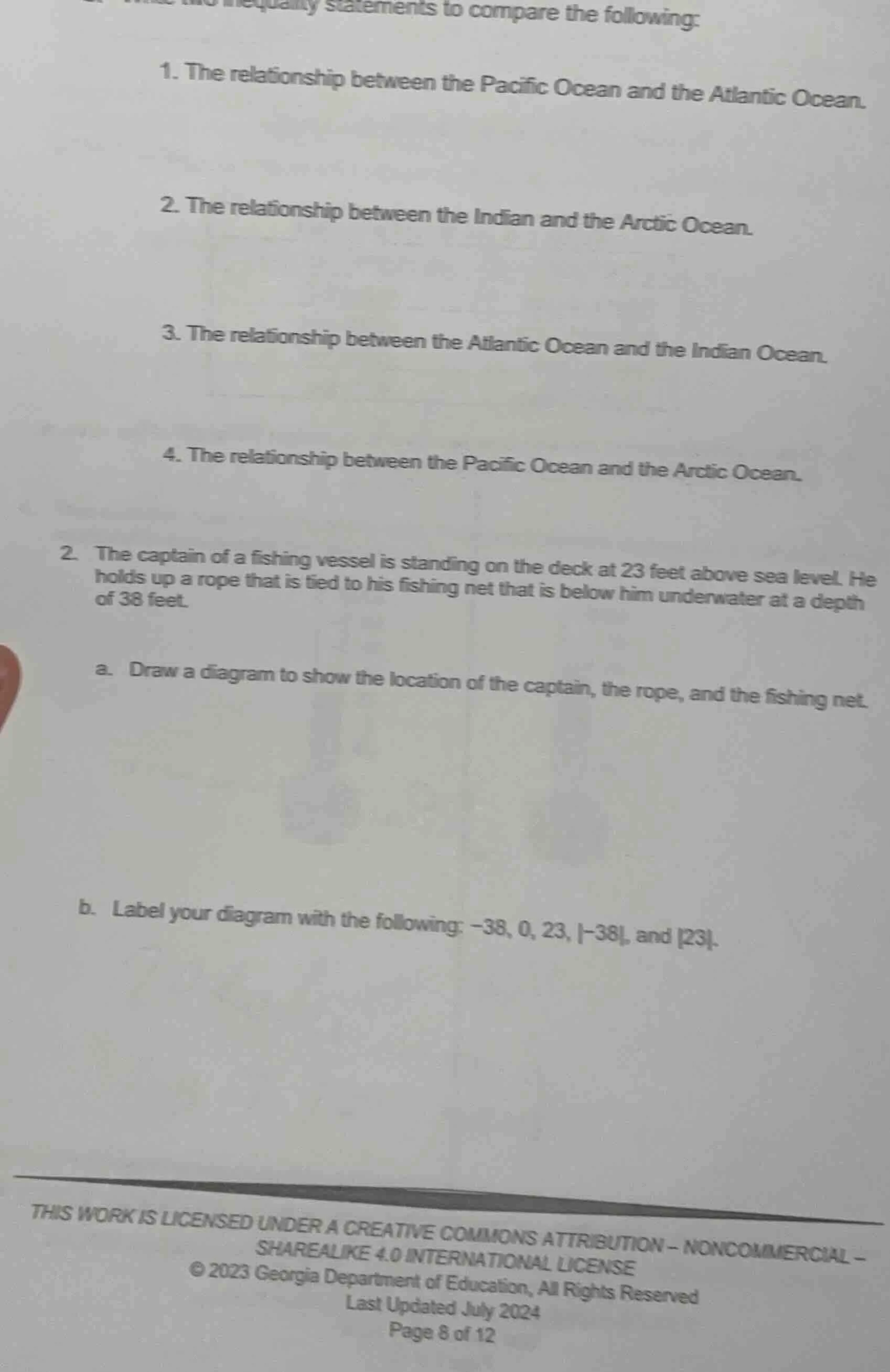 write two inequality statements to compare the following: 1. the relati…