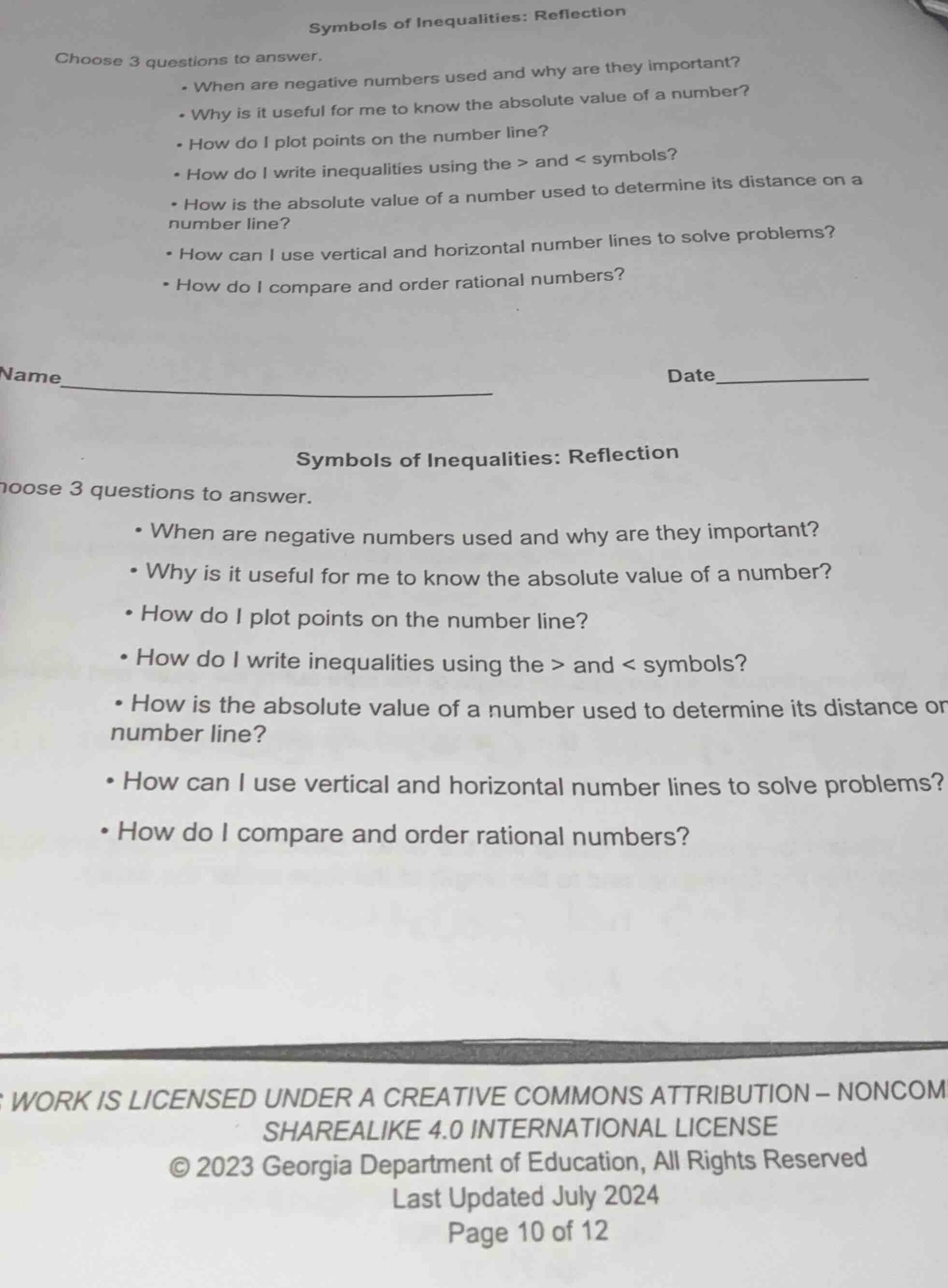 symbols of inequalities: reflection choose 3 questions to answer. - whe…