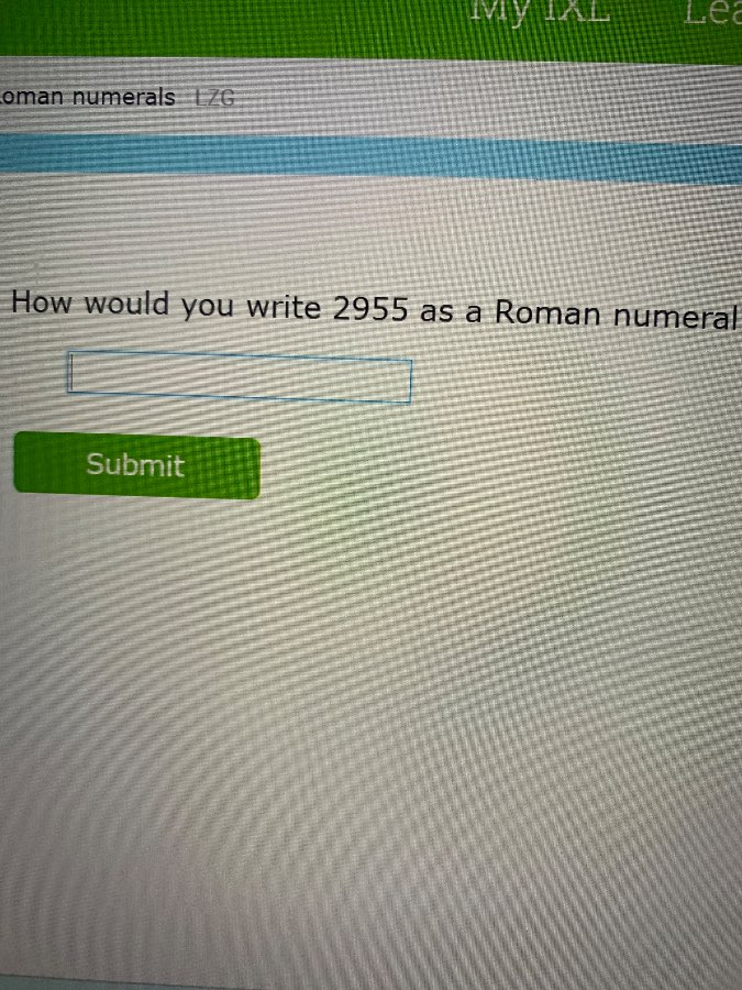 how would you write 2955 as a roman numeral