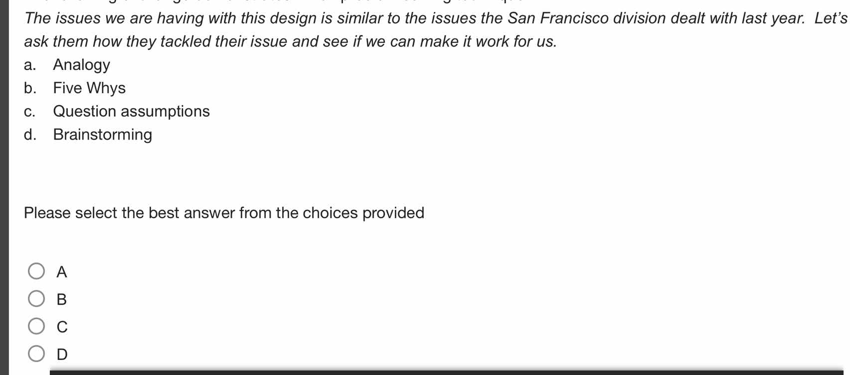 the issues we are having with this design is similar to the issues the …