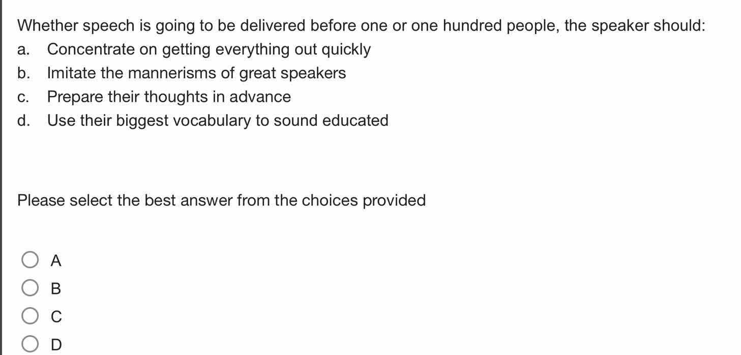 whether speech is going to be delivered before one or one hundred peopl…