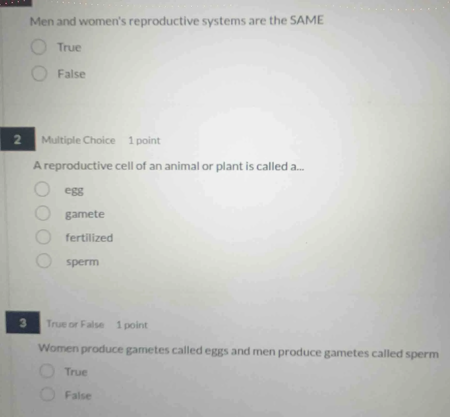 men and women’s reproductive systems are the same true false 2 multiple…