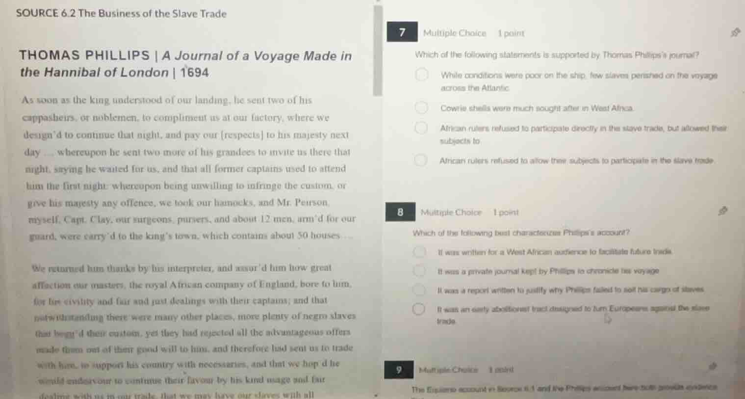 source 6.2 the business of the slave trade thomas phillips | a journal …