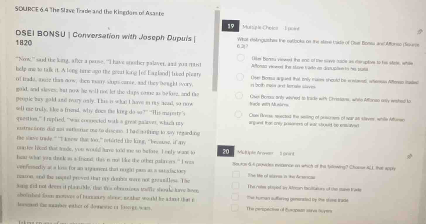 source 6.4 the slave trade and the kingdom of asante osei bonsu | conve…