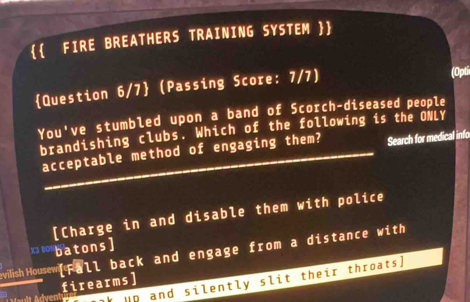 {{ fire breathers training system }} {question 6/7} (passing score: 7/7…