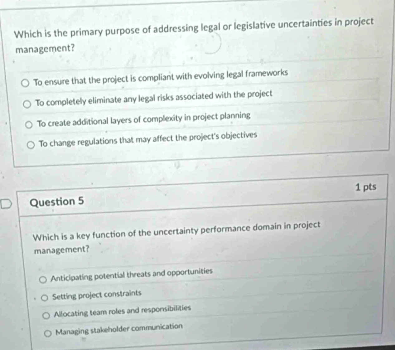 which is the primary purpose of addressing legal or legislative uncerta…