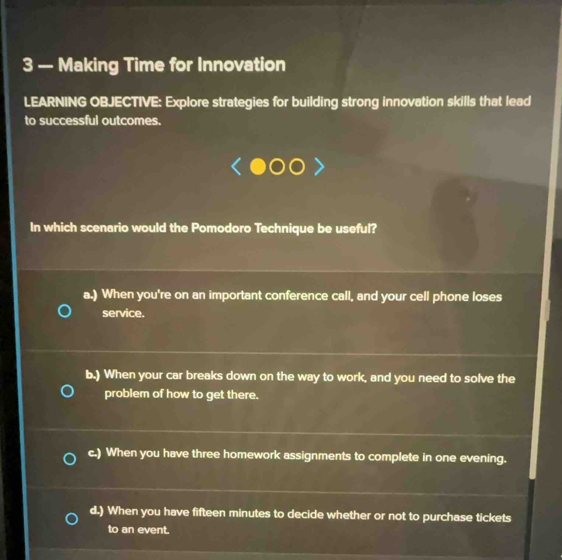 3 — making time for innovation learning objective: explore strategies f…