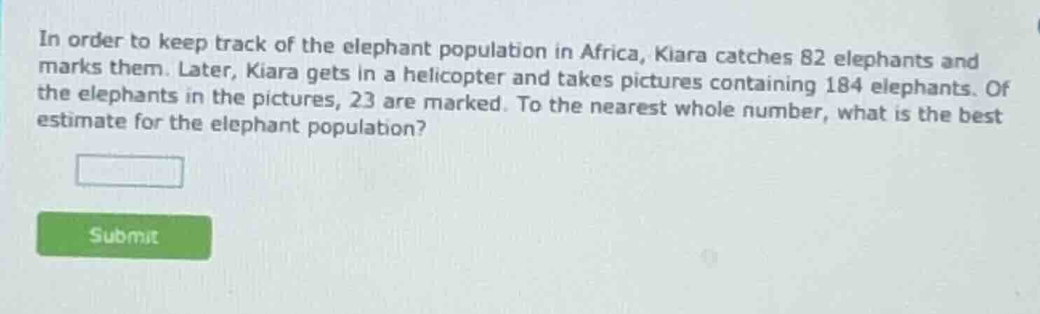 in order to keep track of the elephant population in africa, kiara catc…