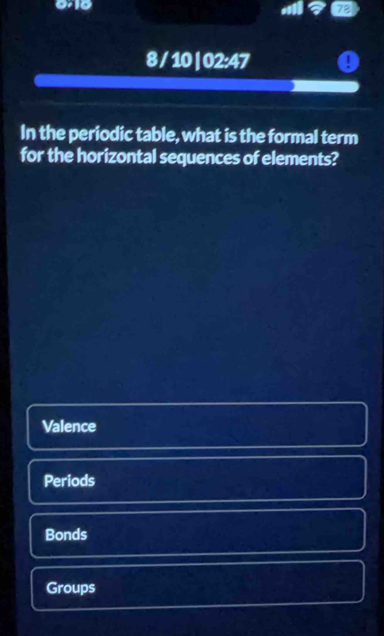 in the periodic table, what is the formal term for the horizontal seque…