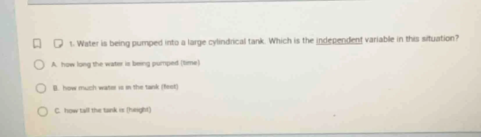 1. water is being pumped into a large cylindrical tank. which is the in…