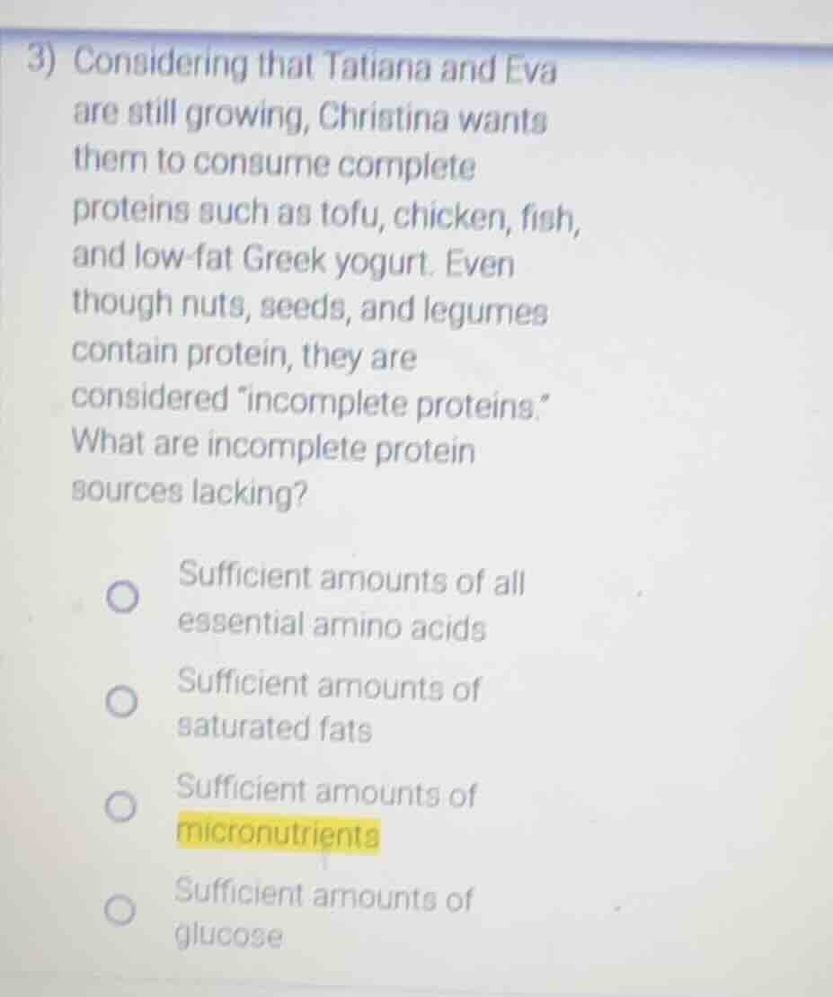 3) considering that tatiana and eva are still growing, christina wants …