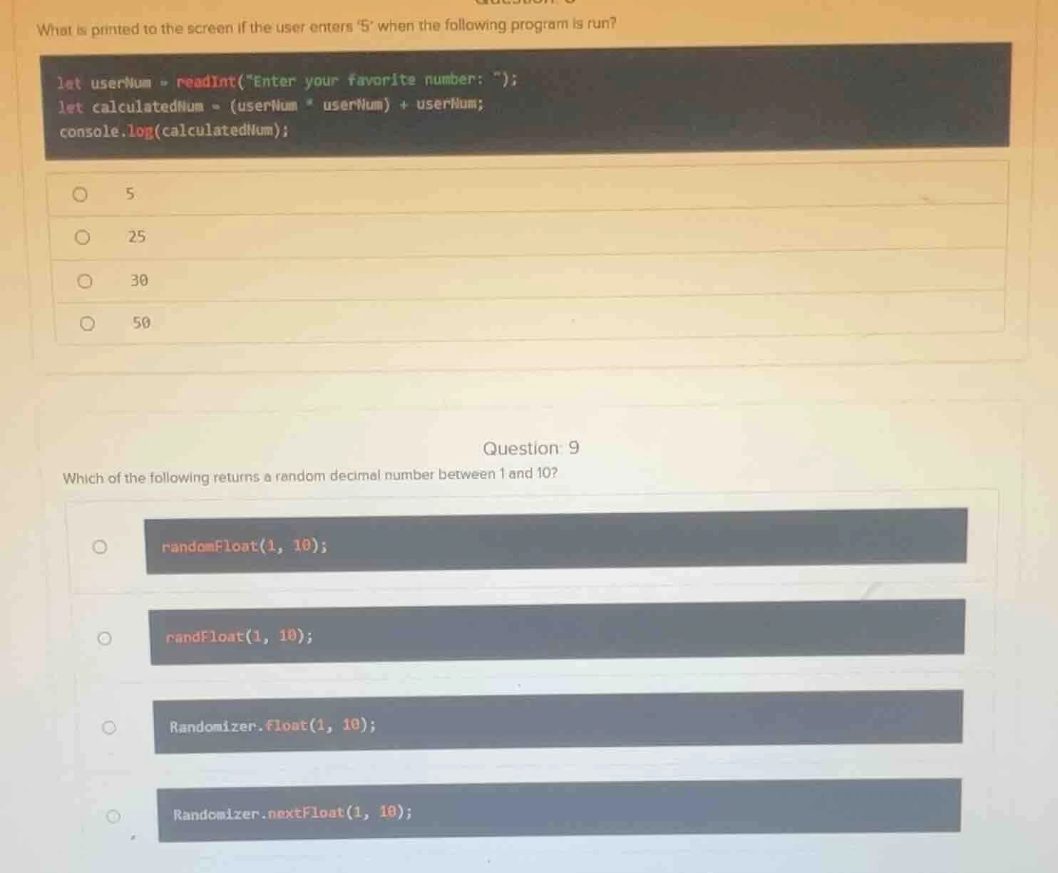 what is printed to the screen if the user enters 5 when the following p…