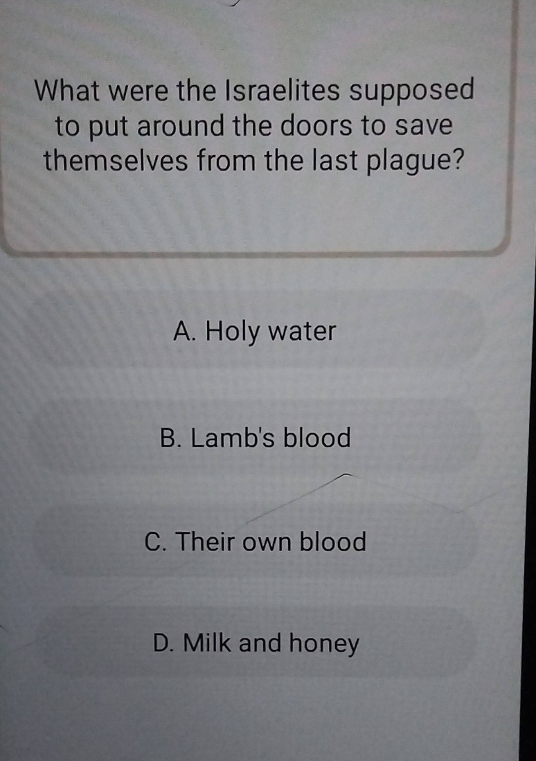 what were the israelites supposed to put around the doors to save thems…