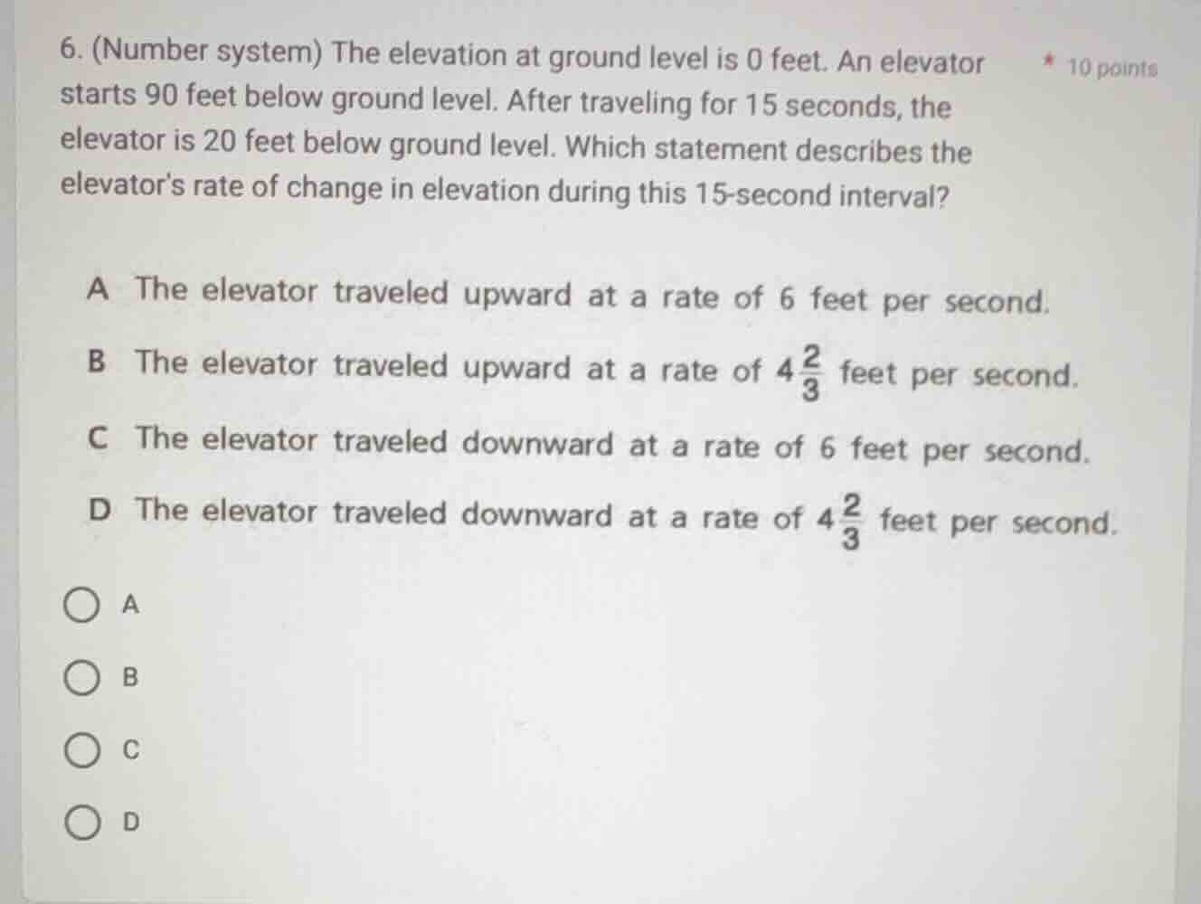 6. (number system) the elevation at ground level is 0 feet. an elevator…