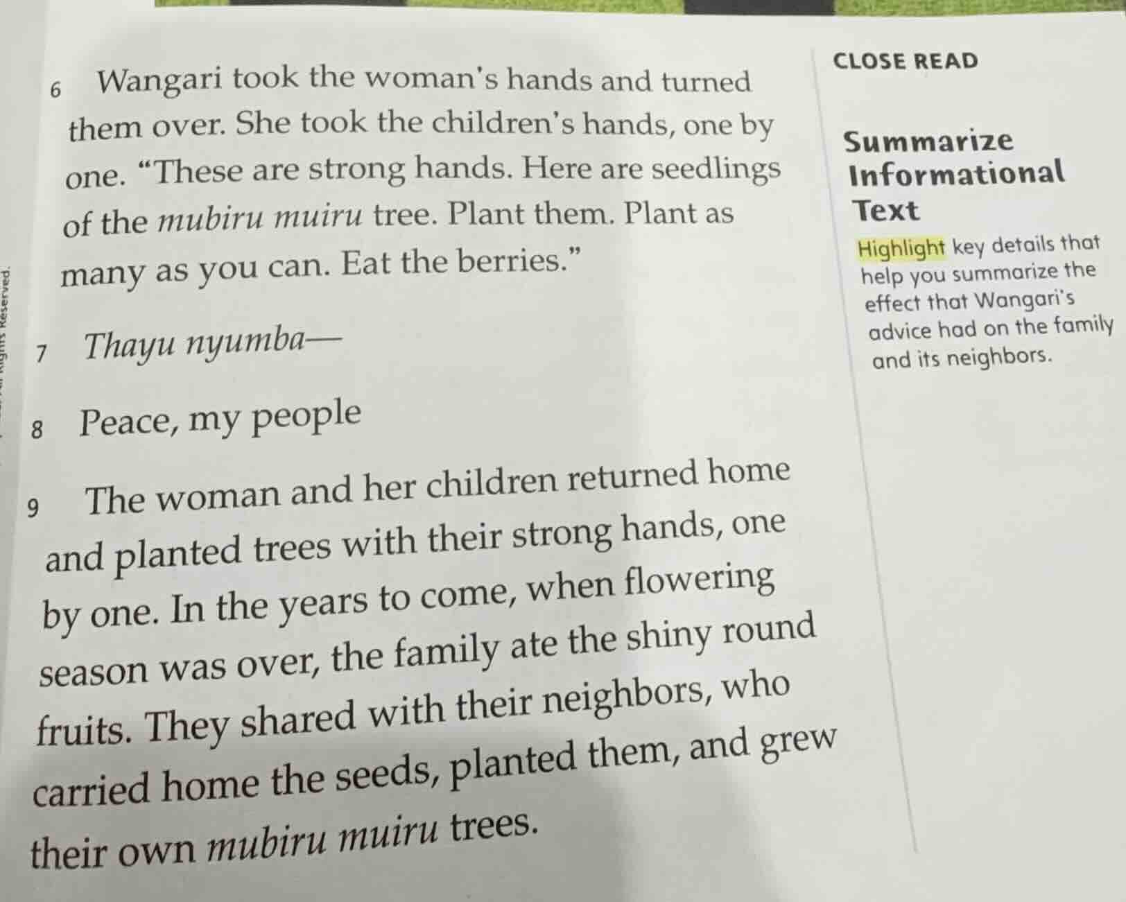 6 wangari took the womans hands and turned them over. she took the chil…