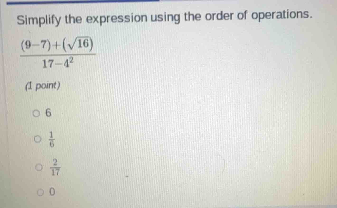 simplify the expression using the order of operations.\\(\frac{(9 - 7) …