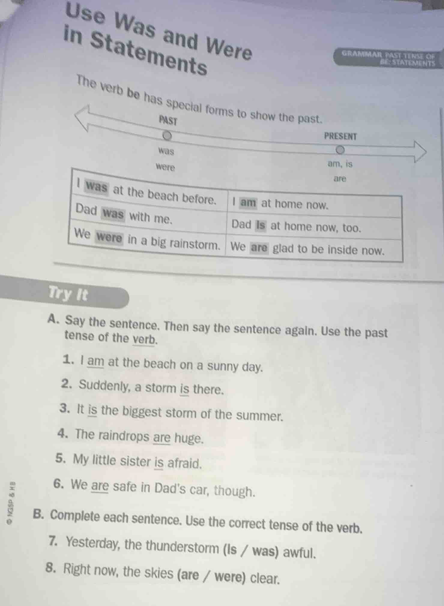 use was and were in statements the verb be has special forms to show th…