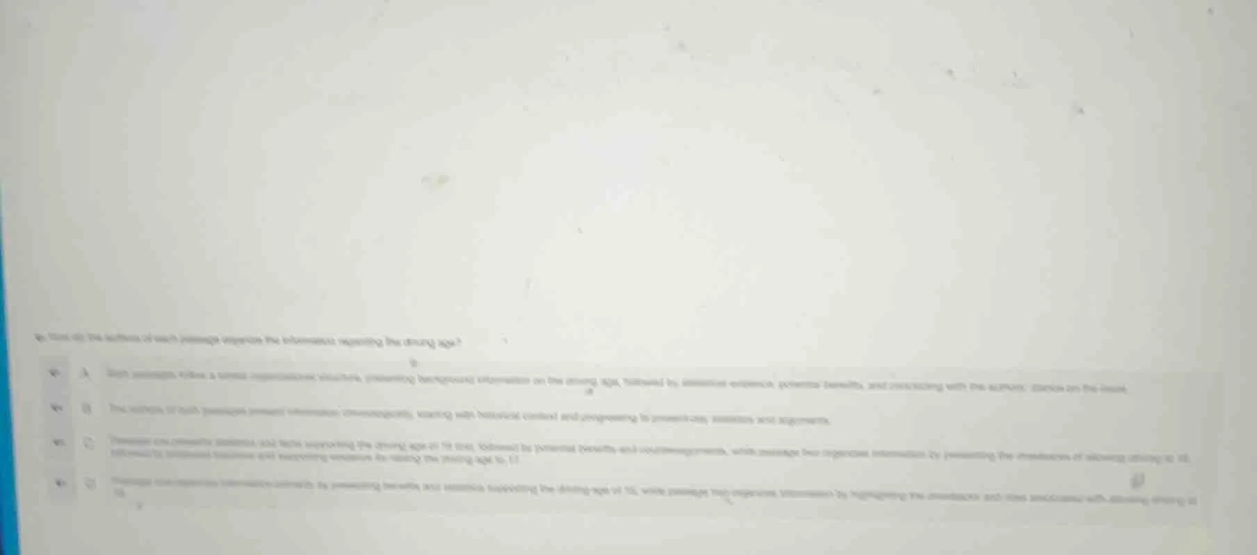 6. how do the authors of each passage organize the information regardin…