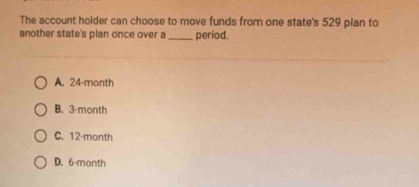 the account holder can choose to move funds from one states 529 plan to…