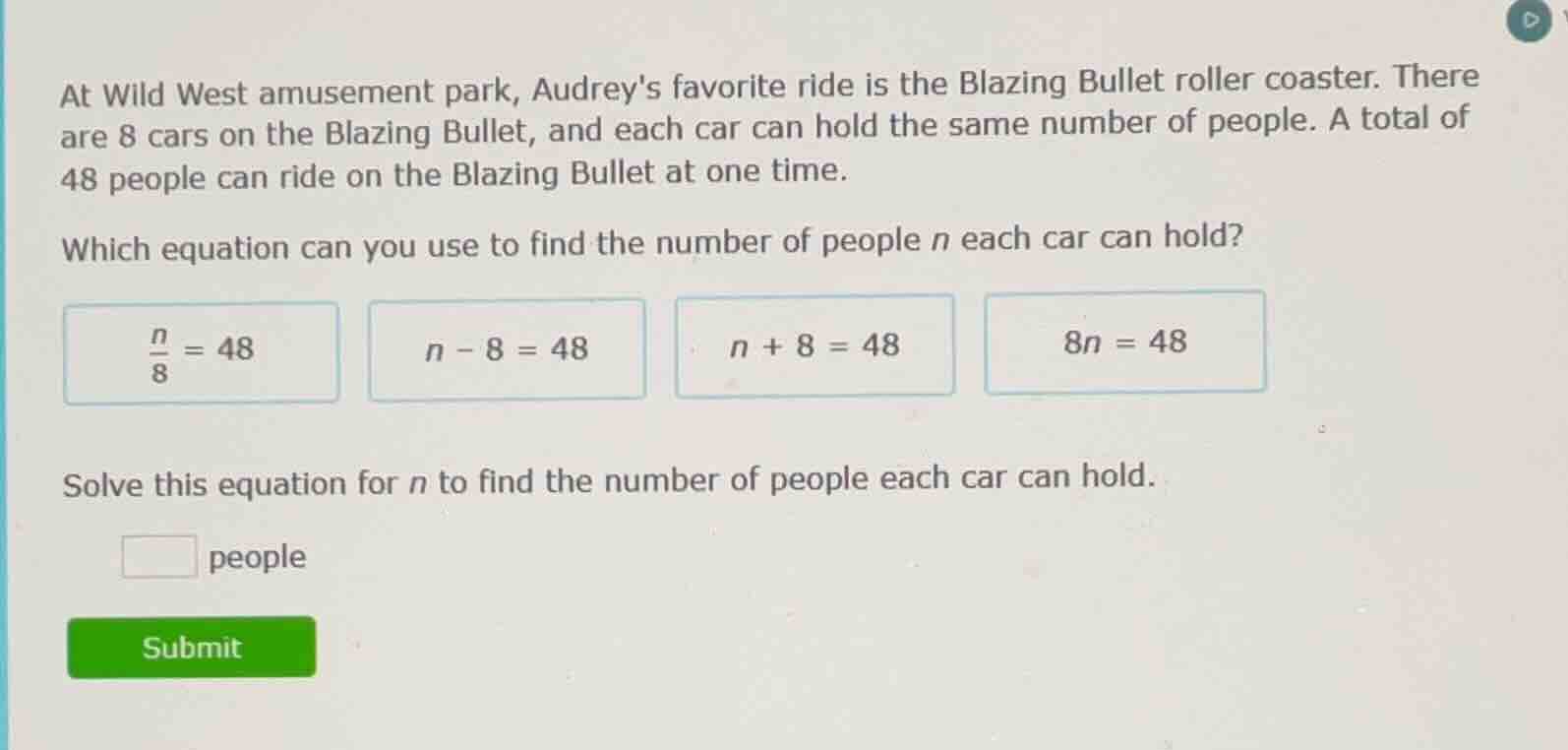at wild west amusement park, audreys favorite ride is the blazing bulle…