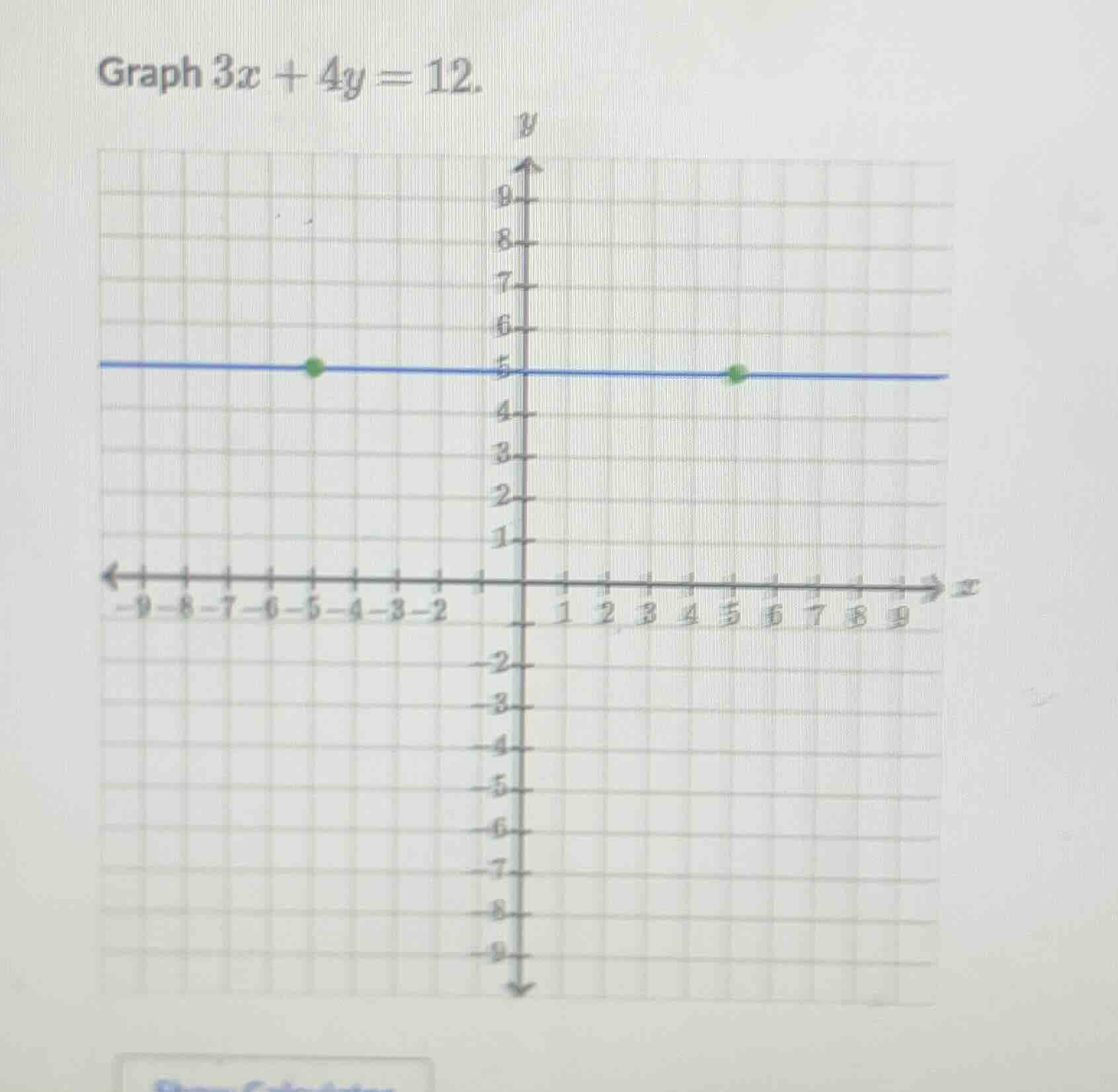 graph $3x + 4y = 12$.
