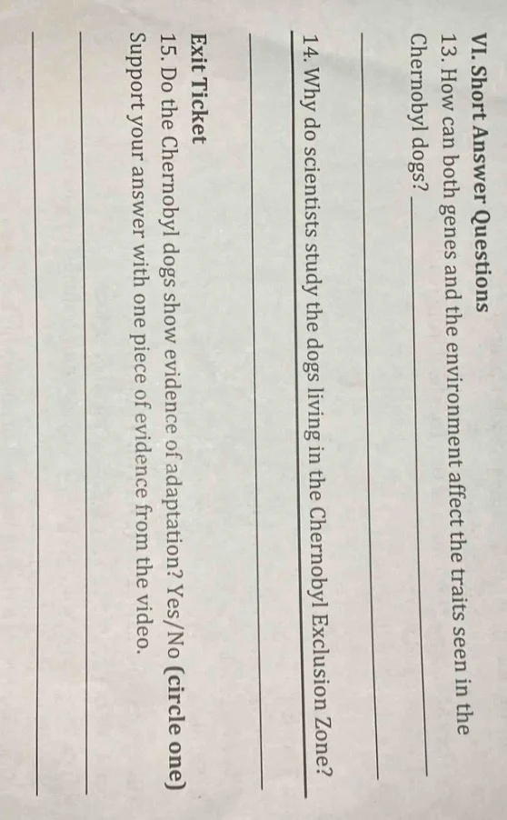 vi. short answer questions 13. how can both genes and the environment a…