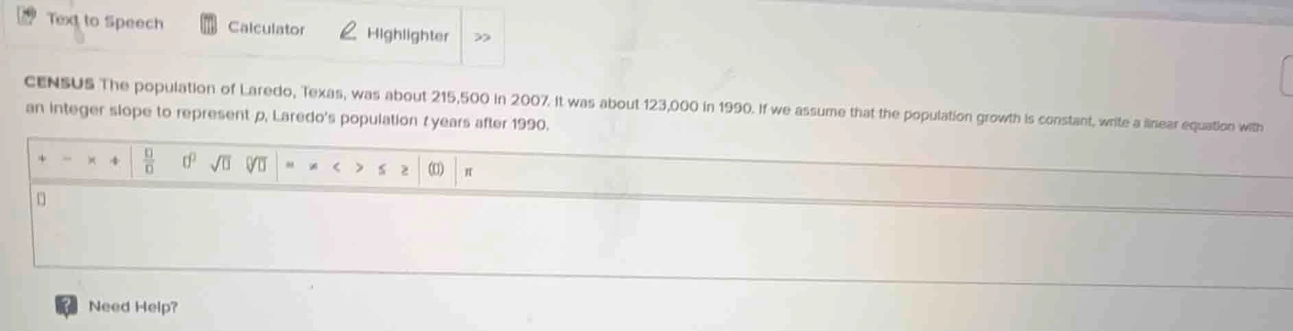 census the population of laredo, texas, was about 215,500 in 2007. it w…