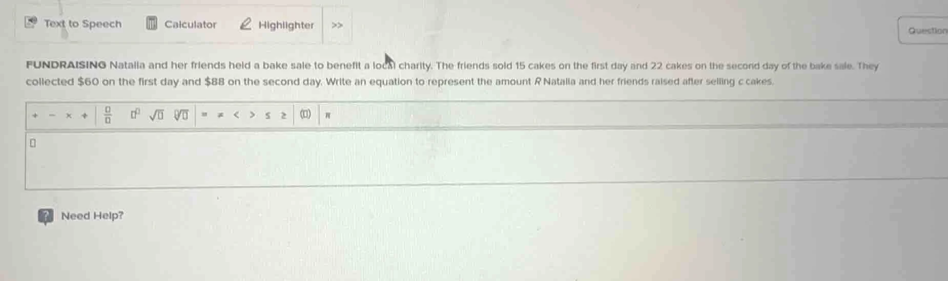 fundraising natalia and her friends held a bake sale to benefit a local…