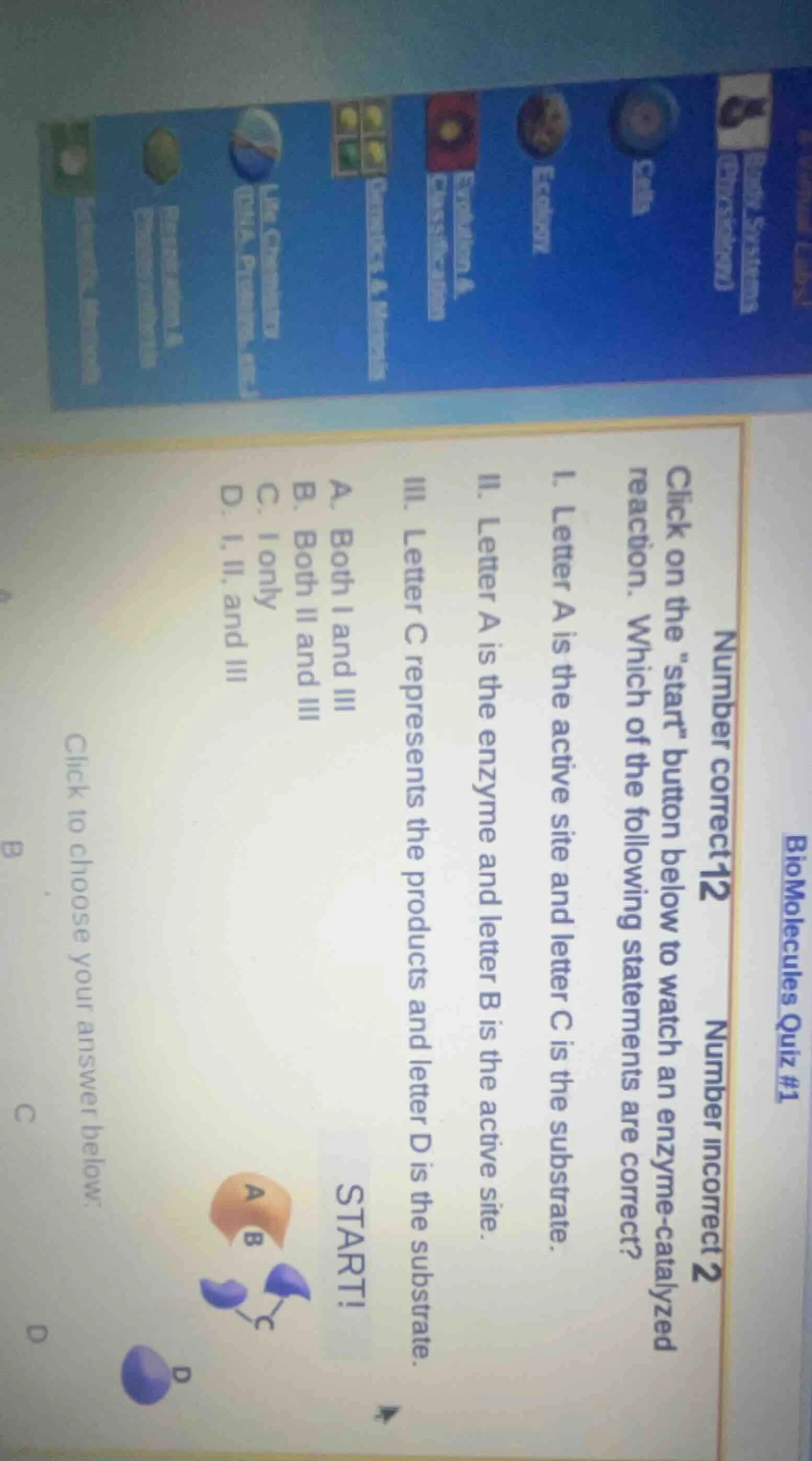 biomolecules quiz #1 number correct12 number incorrect 2 click on the \…