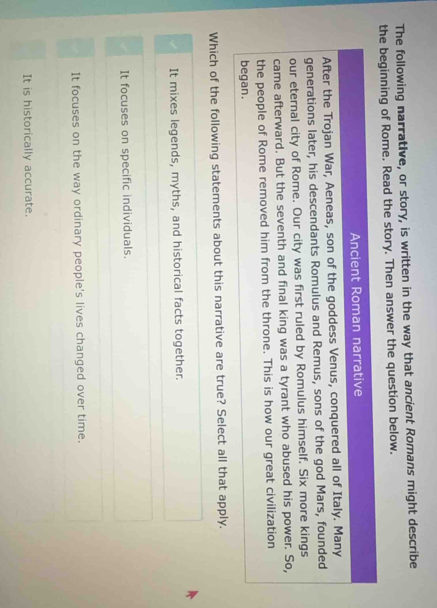 the following narrative, or story, is written in the way that ancient r…