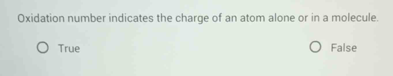 oxidation number indicates the charge of an atom alone or in a molecule…