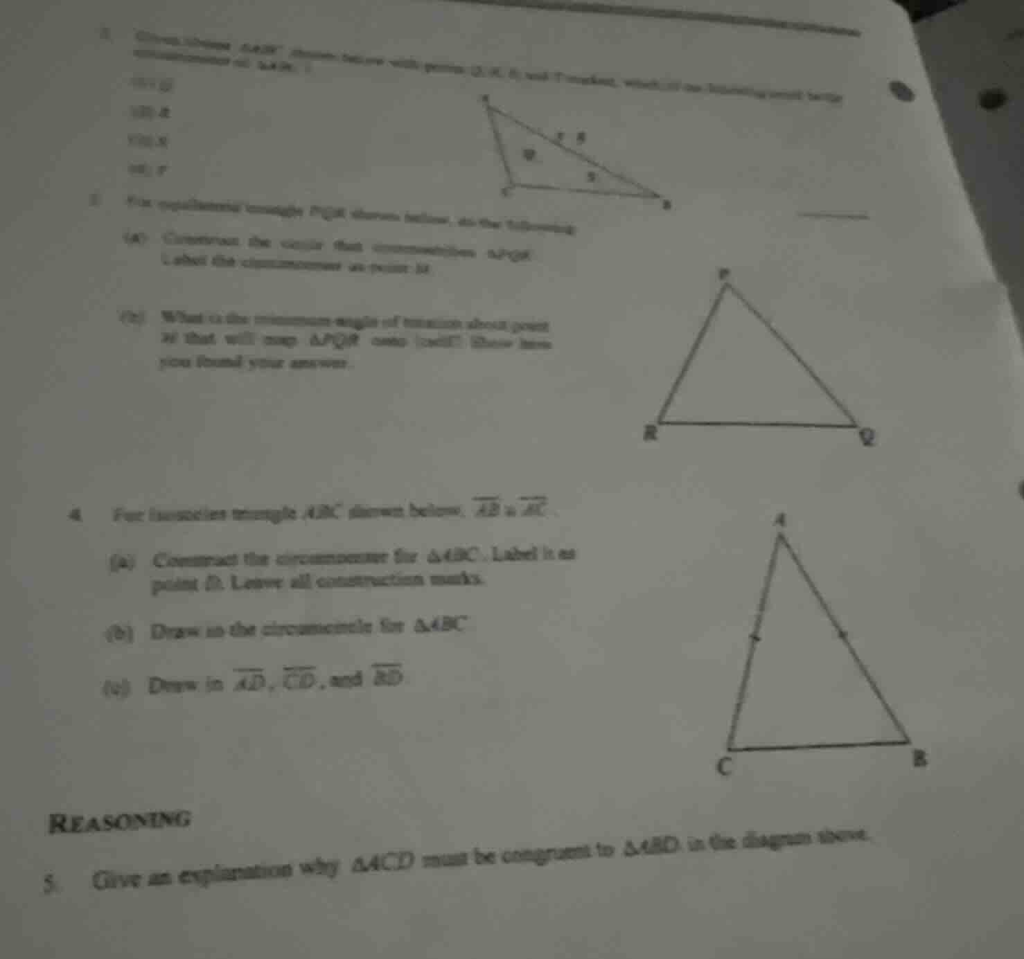 3. given triangle oab shown below with points u, r, s, and t marked, wh…