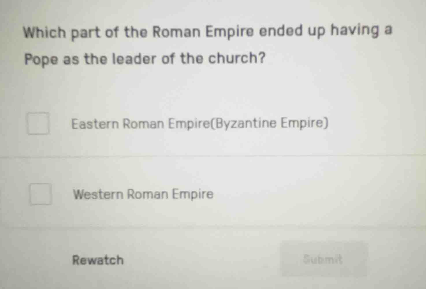 which part of the roman empire ended up having a pope as the leader of …
