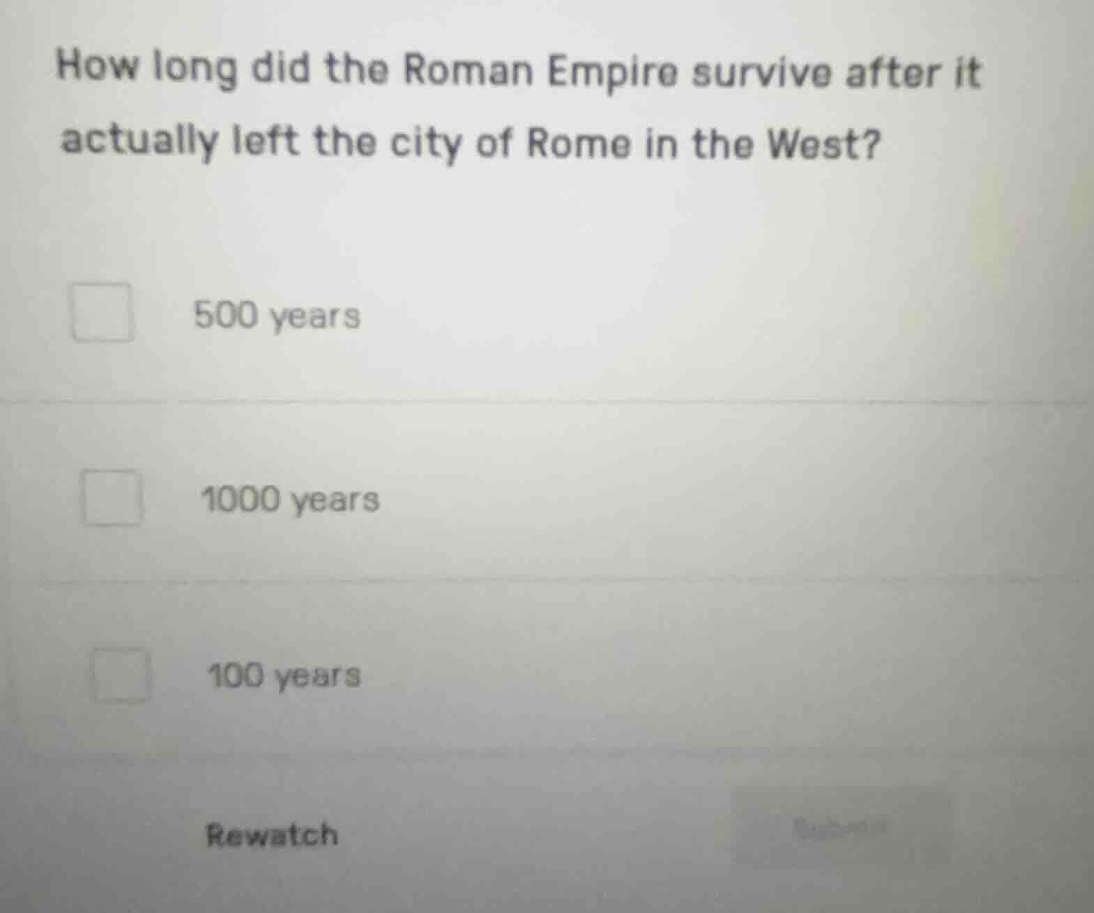 how long did the roman empire survive after it actually left the city o…