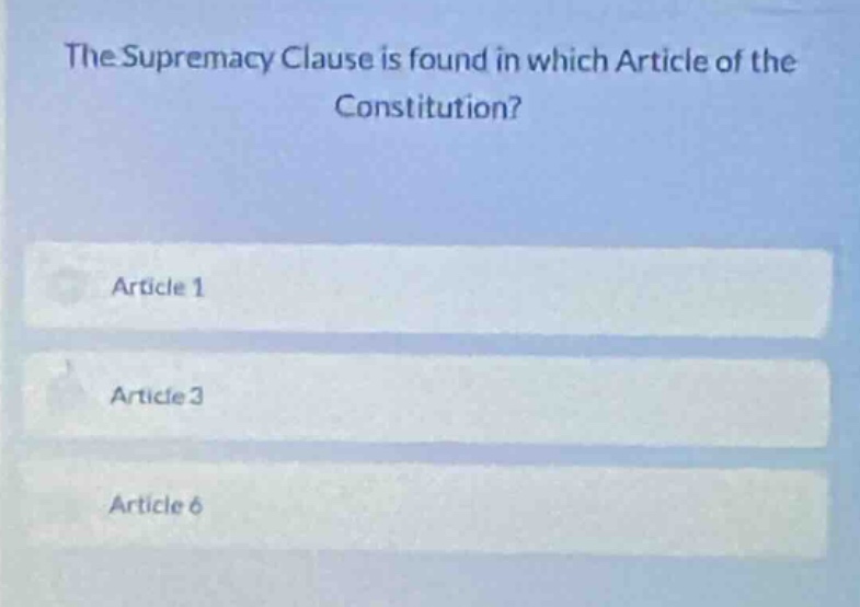 the supremacy clause is found in which article of the constitution? art…
