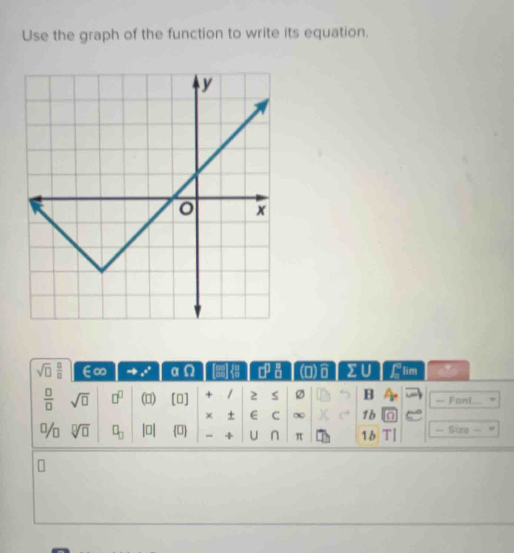 use the graph of the function to write its equation.