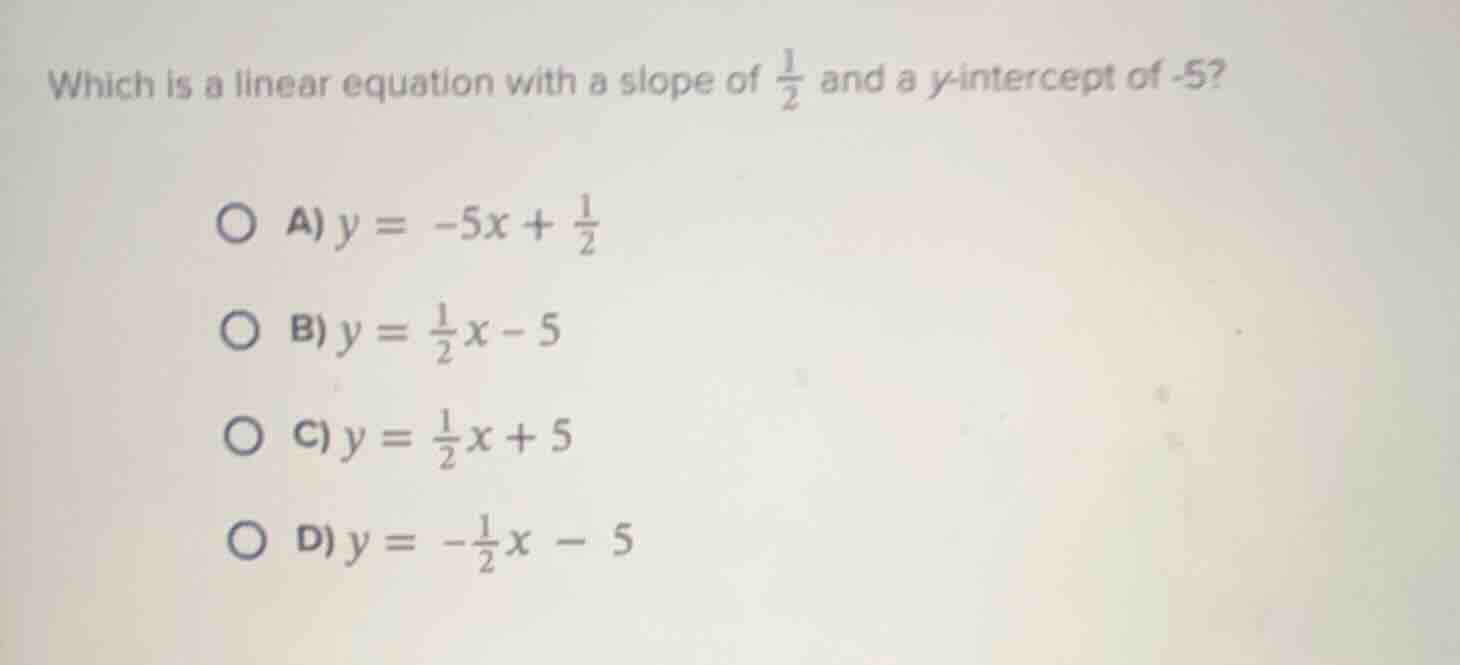 which is a linear equation with a slope of \\(\\frac{1}{2}\\) and a \\(…