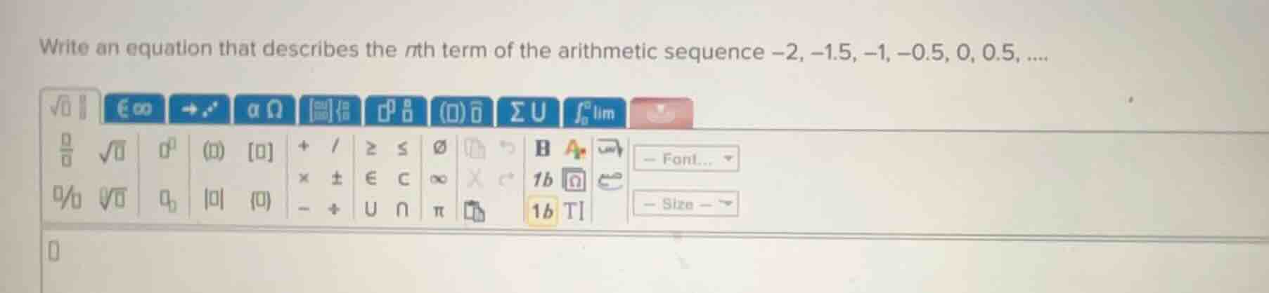 write an equation that describes the nth term of the arithmetic sequenc…