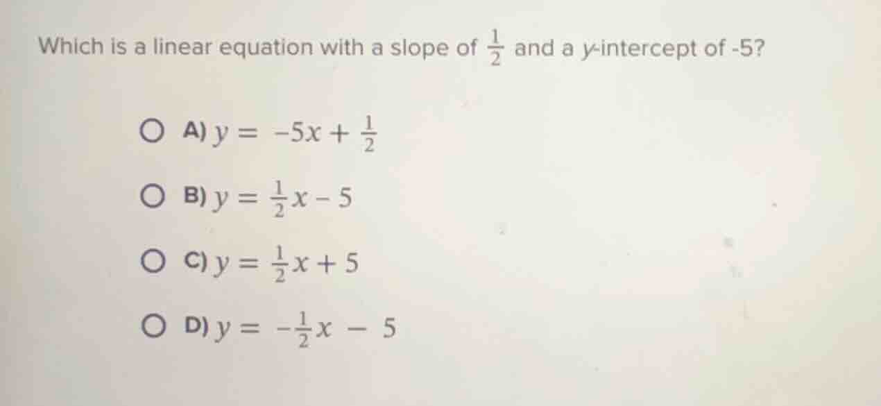 which is a linear equation with a slope of \\(\\frac{1}{2}\\) and a \\(…