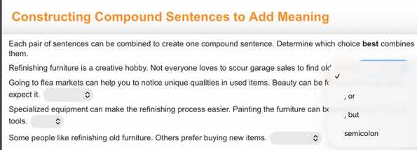 constructing compound sentences to add meaning each pair of sentences c…