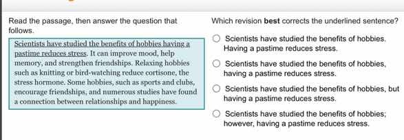 read the passage, then answer the question that follows. scientists hav…