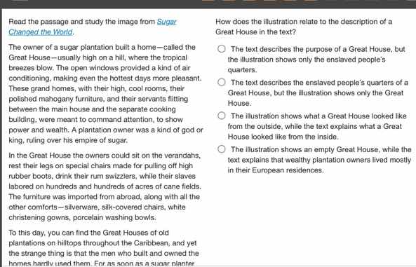 read the passage and study the image from sugar changed the world. the …