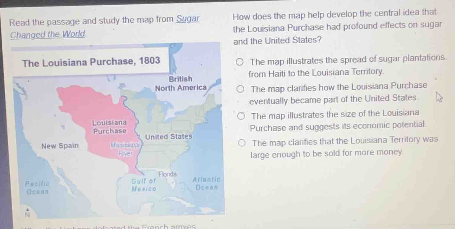 read the passage and study the map from sugar changed the world. the lo…