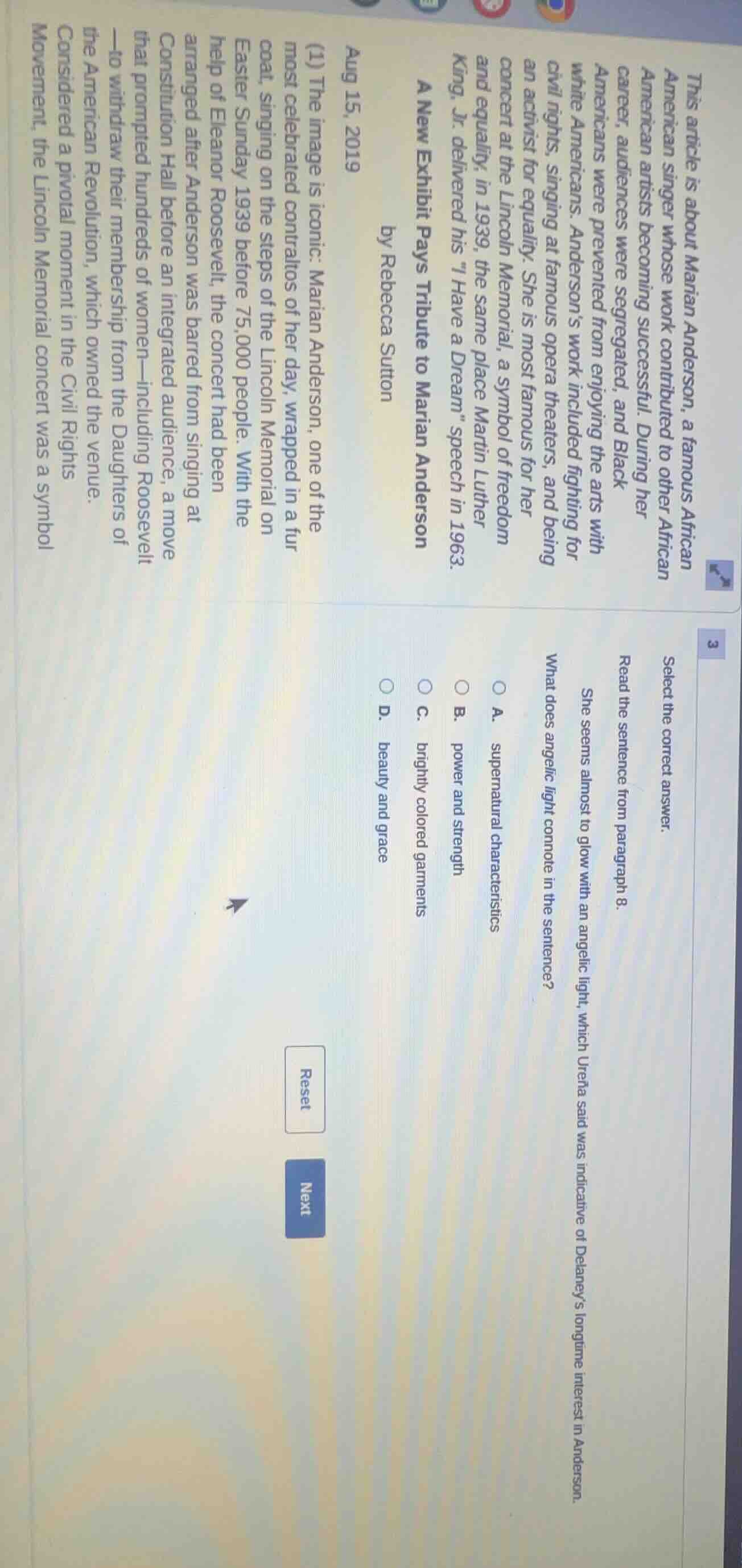 this article is about marian anderson, a famous american singer whose w…